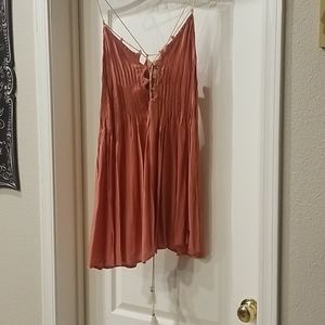 Peach and rope boho top NWOT